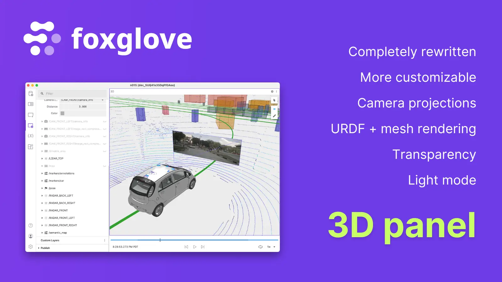 Announcing Foxglove's New 3D Panel