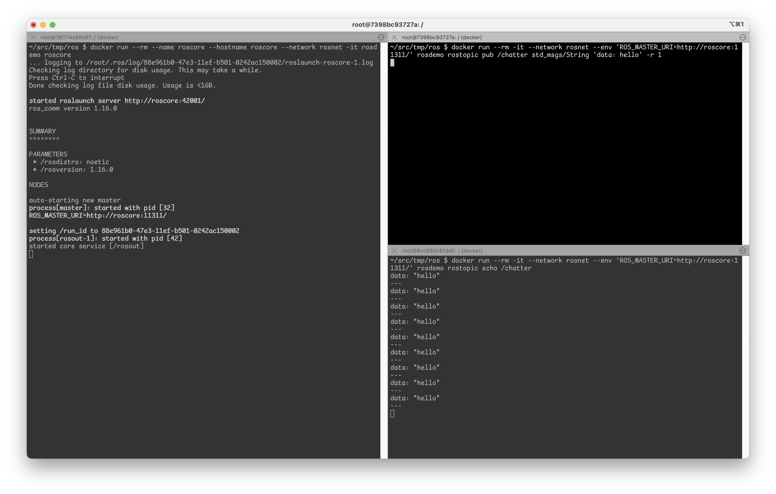 ROS Docker screenshot