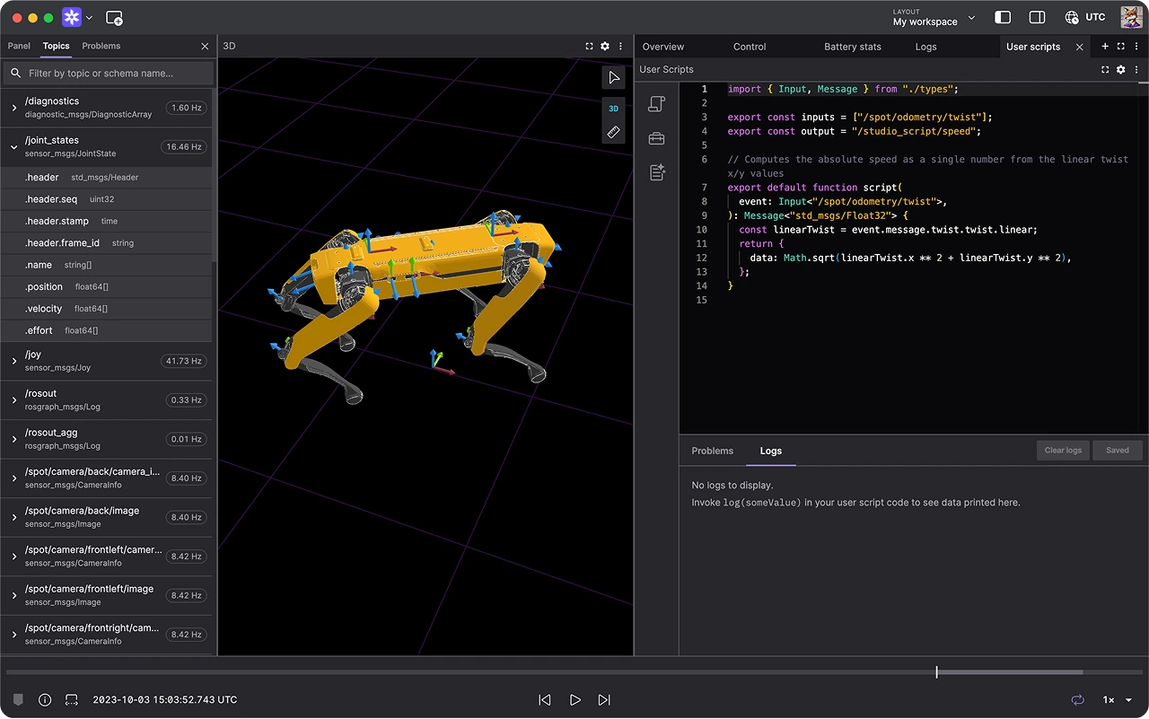 Foxglove extensibility framework