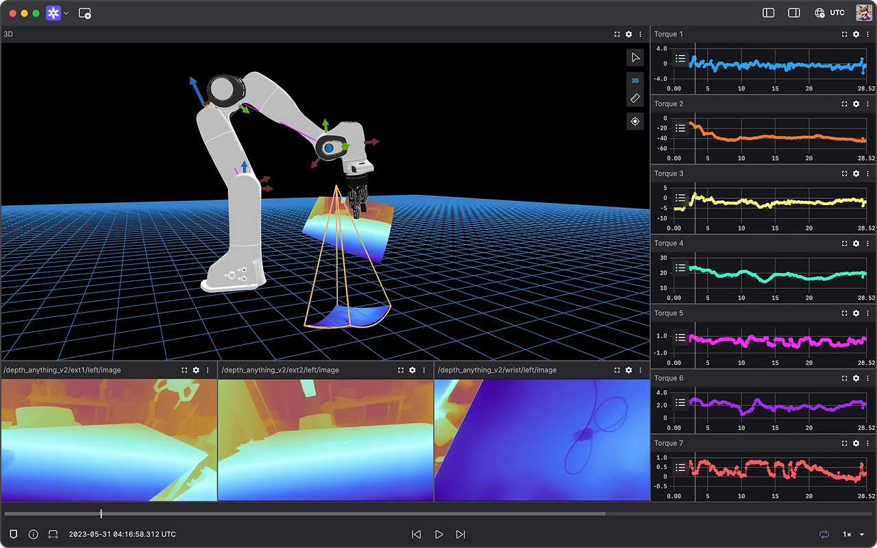Autonomous robotic manipulation visualization in Foxglove