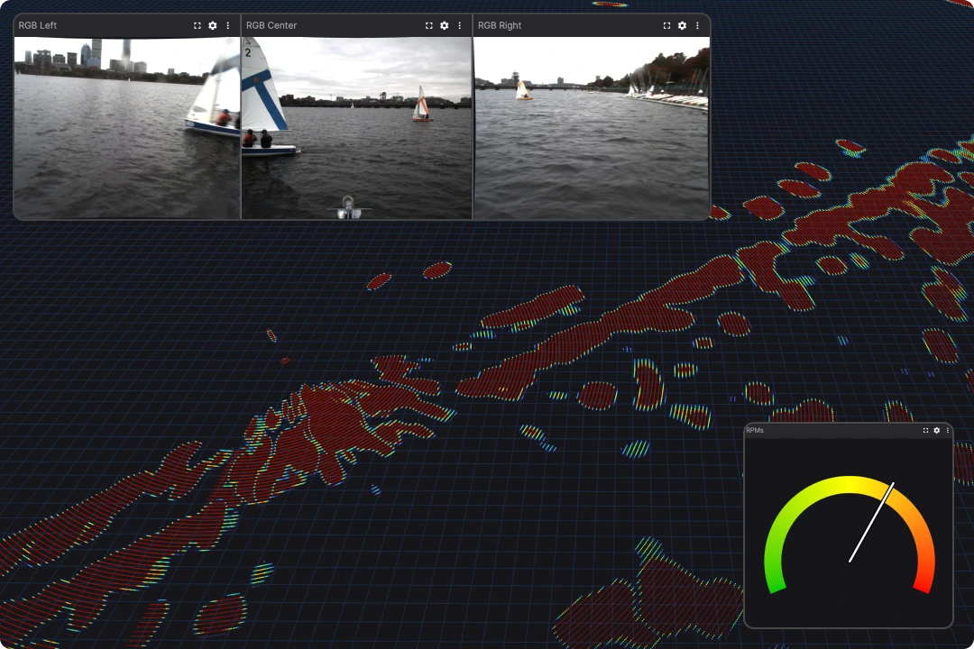 ASV environment visualization in Foxglove 3D scene
