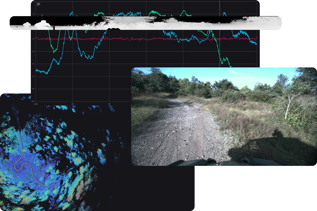 Foxglove visualization of defense robotics sensor data