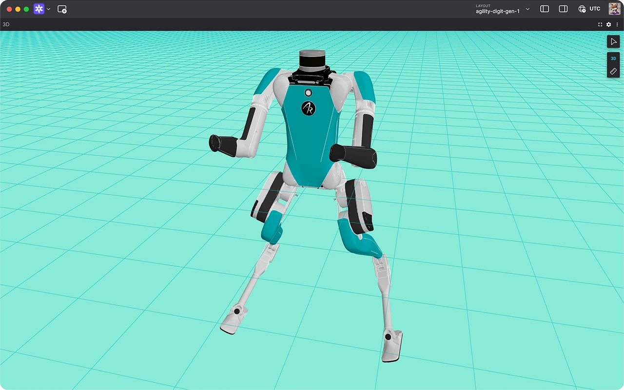 Humanoid robot visualization in Foxglove